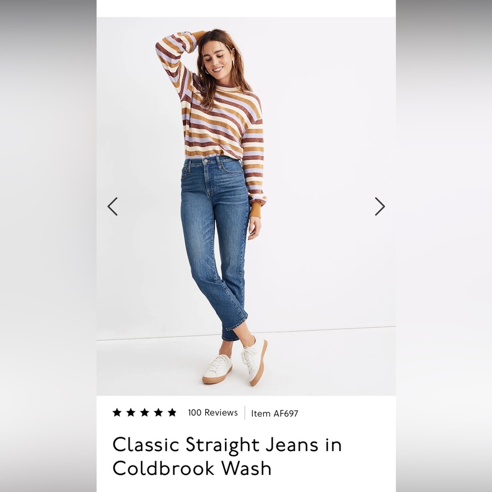 Madewell Classic Straight Jeans - Coldbrook Wash - Size 29